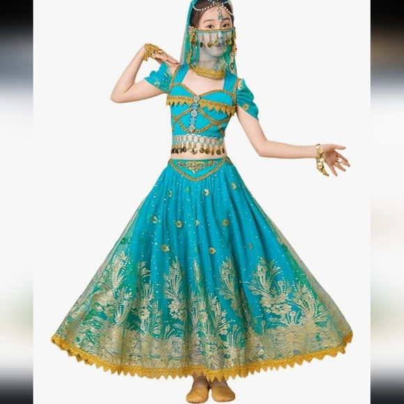 Belly Dance/Bollywood Indian Folk Arabian Dress Size Large - Picture 1 of 8